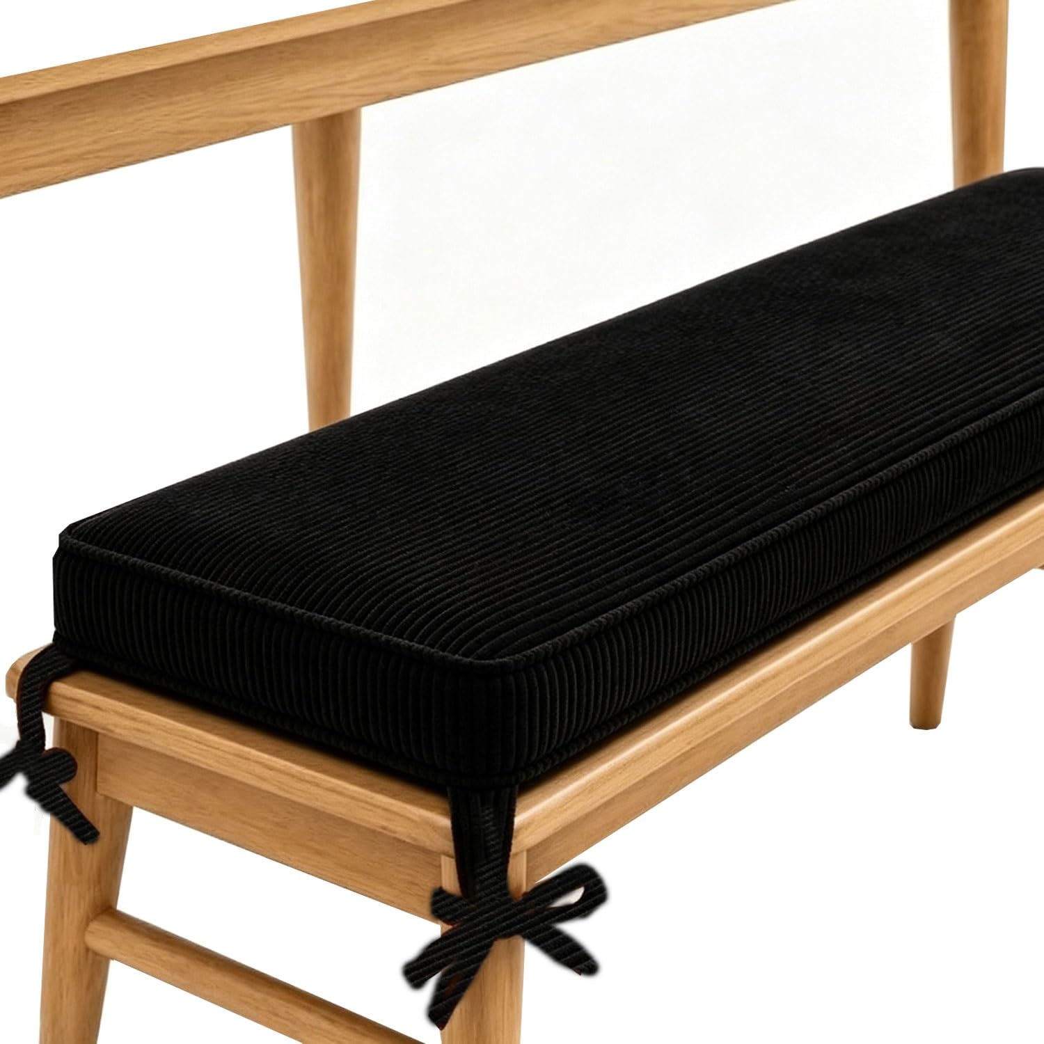 Cuscino per Panca da Esterno/Interno Cuscini per Panca Velluto a Coste | High‑Density Foam Pad,Non‑Slip Base Removable Washable Cover Indoor/Outdoor(Nero,120x55x5cm)