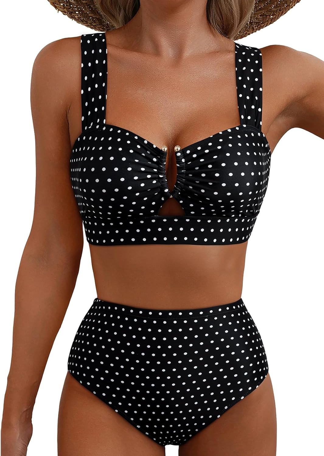 Herseas Women's 2 Piece U Wire Cutout Bikini Sets Floral Print High Waisted Swimsuit 2026 Summer Beach Swim Bathing Suit