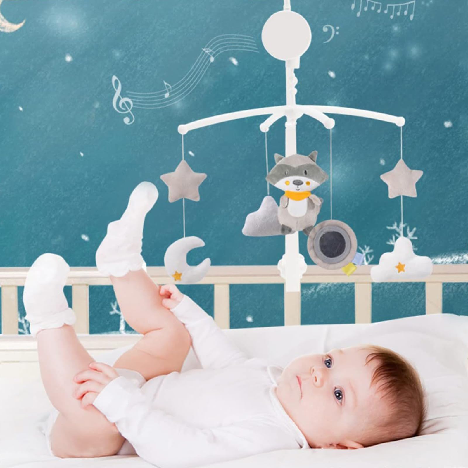 Mobile bambino per letto Carillon Animali Cartoon Giocattolo Lenitivo Per