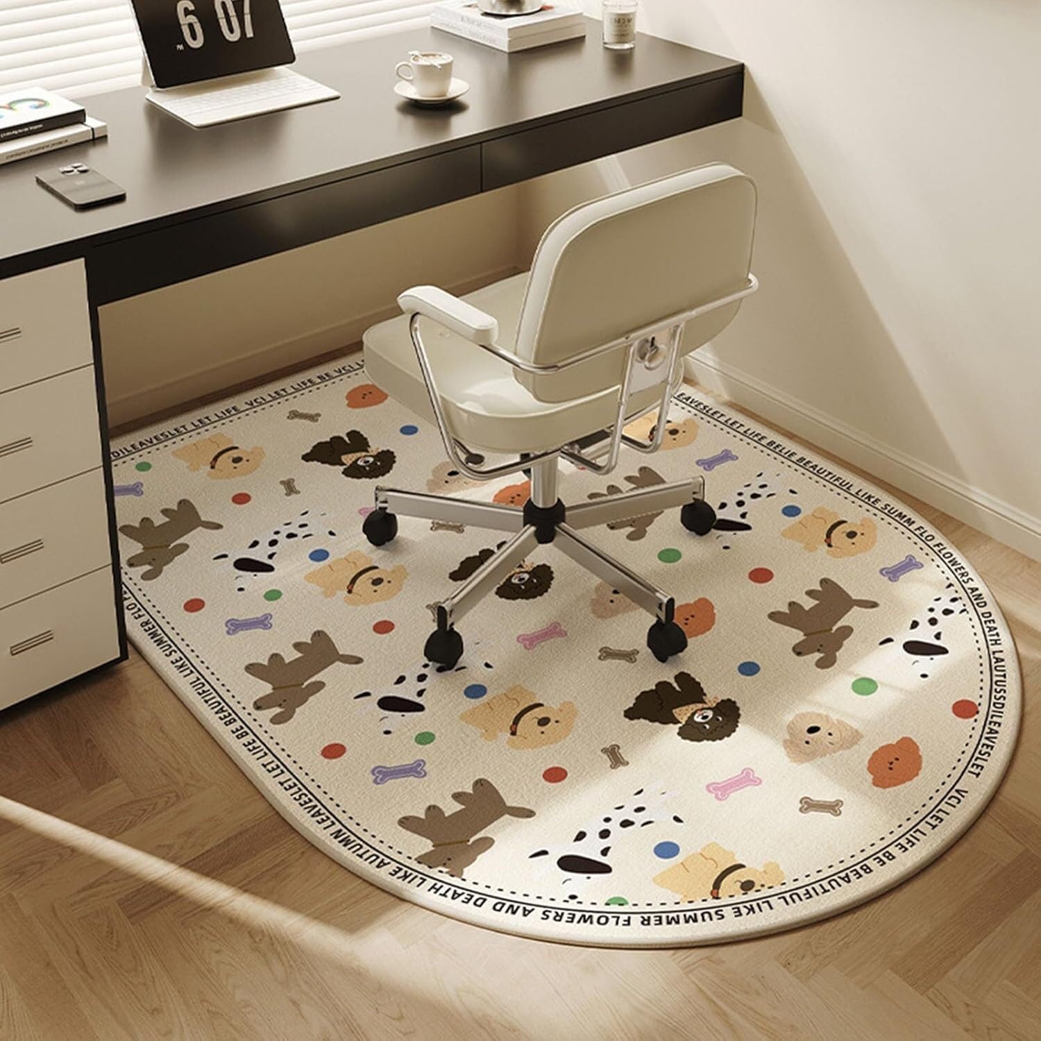 Tapis de bureau enfant Dachshund motif dessin animé 90x60 cm