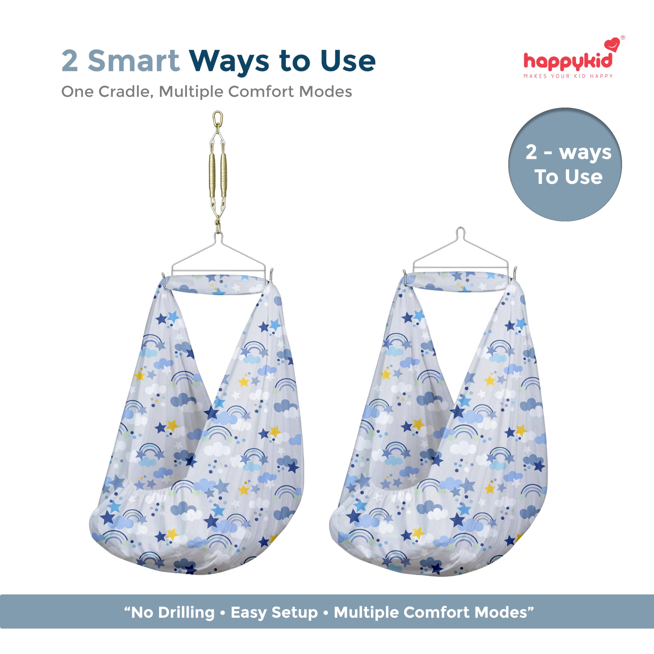 Buy Happykid Baby Cradlé Set | Durable Cotton Cloth, Mosquito Net