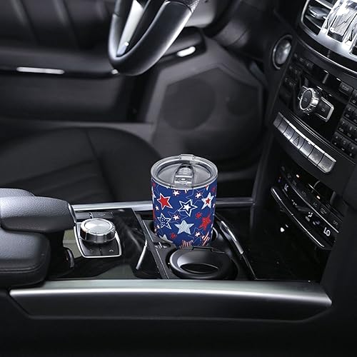 Miniatura 7 de ZiouymE Vaso aislado de acero inoxidable con popote y cepillo para pajilla, botella de agua para bebidas frías y calientes (20 onzas, estrellas