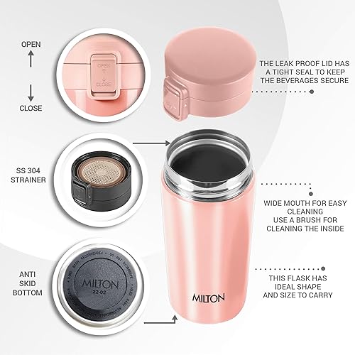 Miniatura 5 de Milton Taza de café aislada con tapa (12 onzas), taza de viaje, a prueba de derrames, a prueba de fugas, tazas térmicas de acero inoxidable aisladas