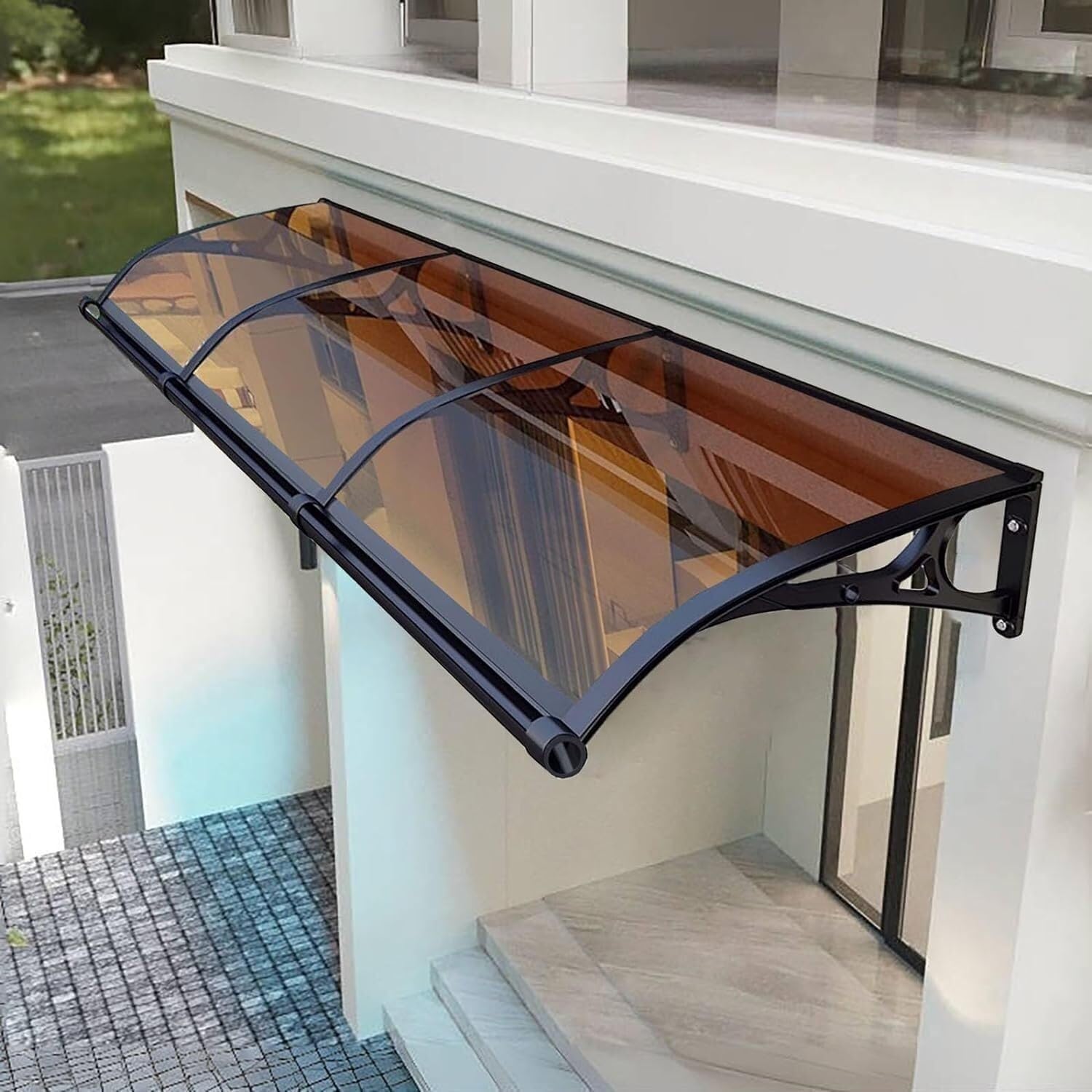 GJMSSMY Outdoor Patio Canopy - Window Rain Cover & UV Protection Aw for Doors Balconies and Exteriors - Invisible Design (100x140cm/39x55in)