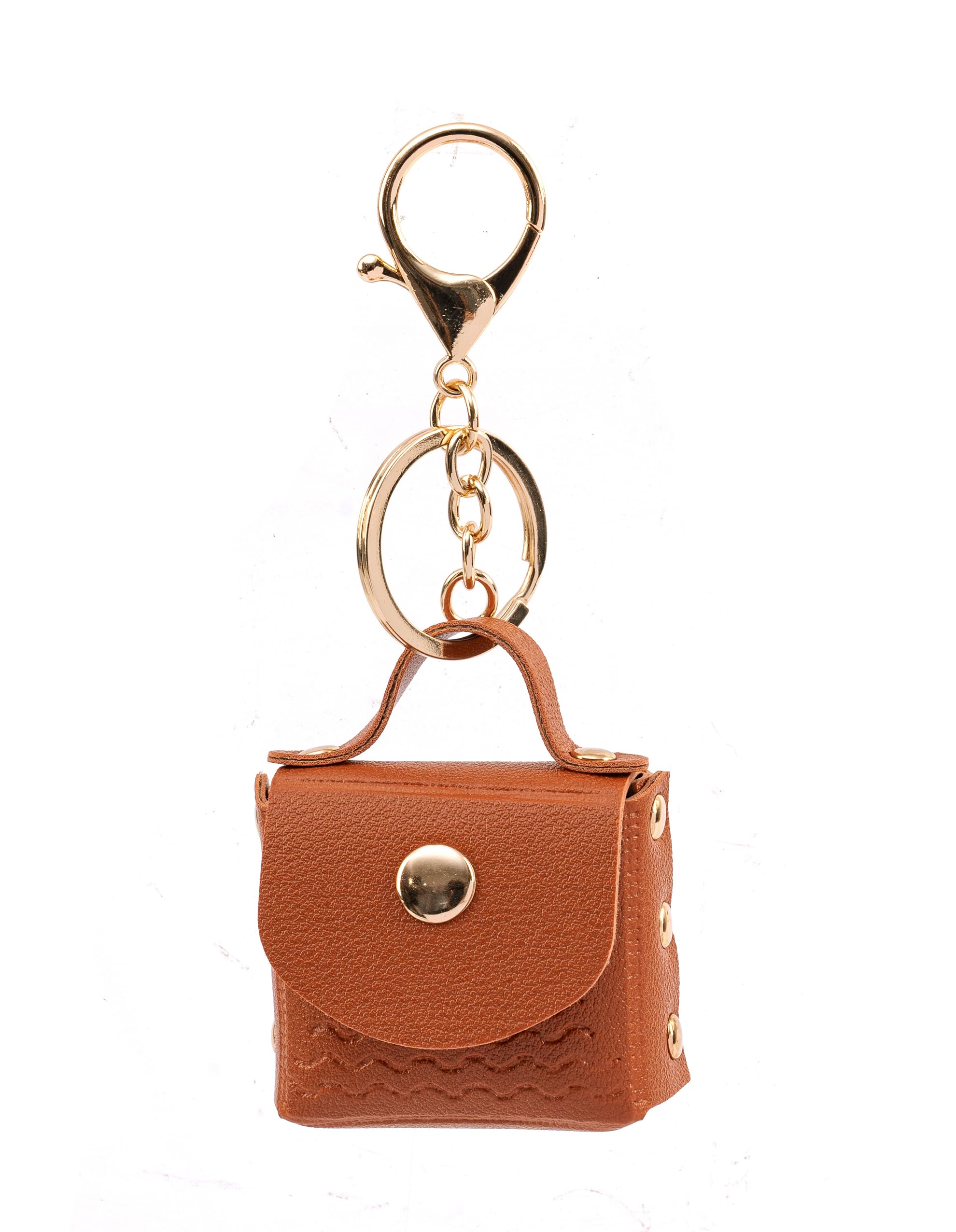 Mini Handbag Keychain，Bag Charms ，Coin Wallet, Keychain - Elegant and Minimalist Design for Women (Brown)