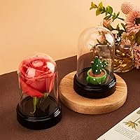 Vista 5 de NBEADS 6 juegos de cubiertas de cúpula de plástico, 2.77 x 4.2 pulgadas de diámetro, cúpula de cúpula de cúpula Cloche Mini transparente con base