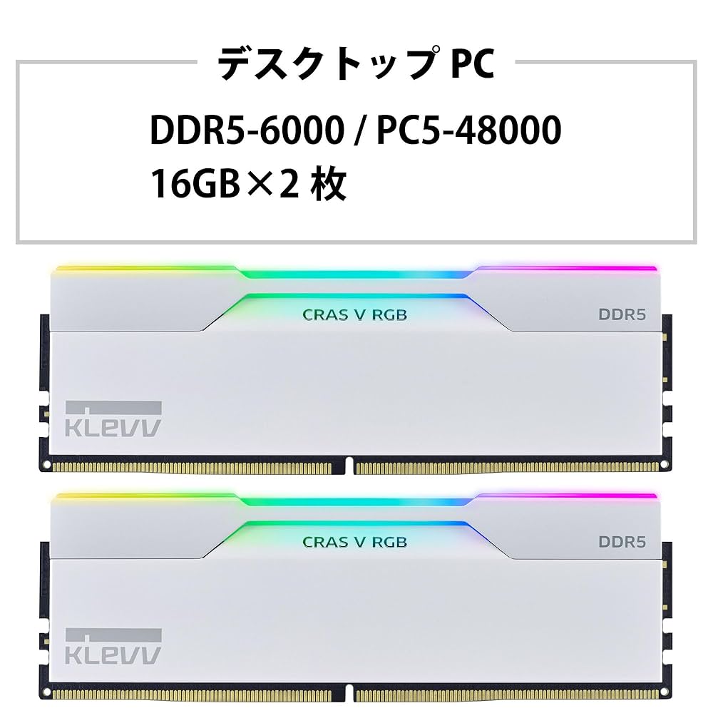 メモリー KLEVV KD5AGUA80-60A300H DDR5-6000 CL30 Amazon.co.jp: KLEVV Bolt V DDR5 32GB (2x16GB) 6000MHz CL30