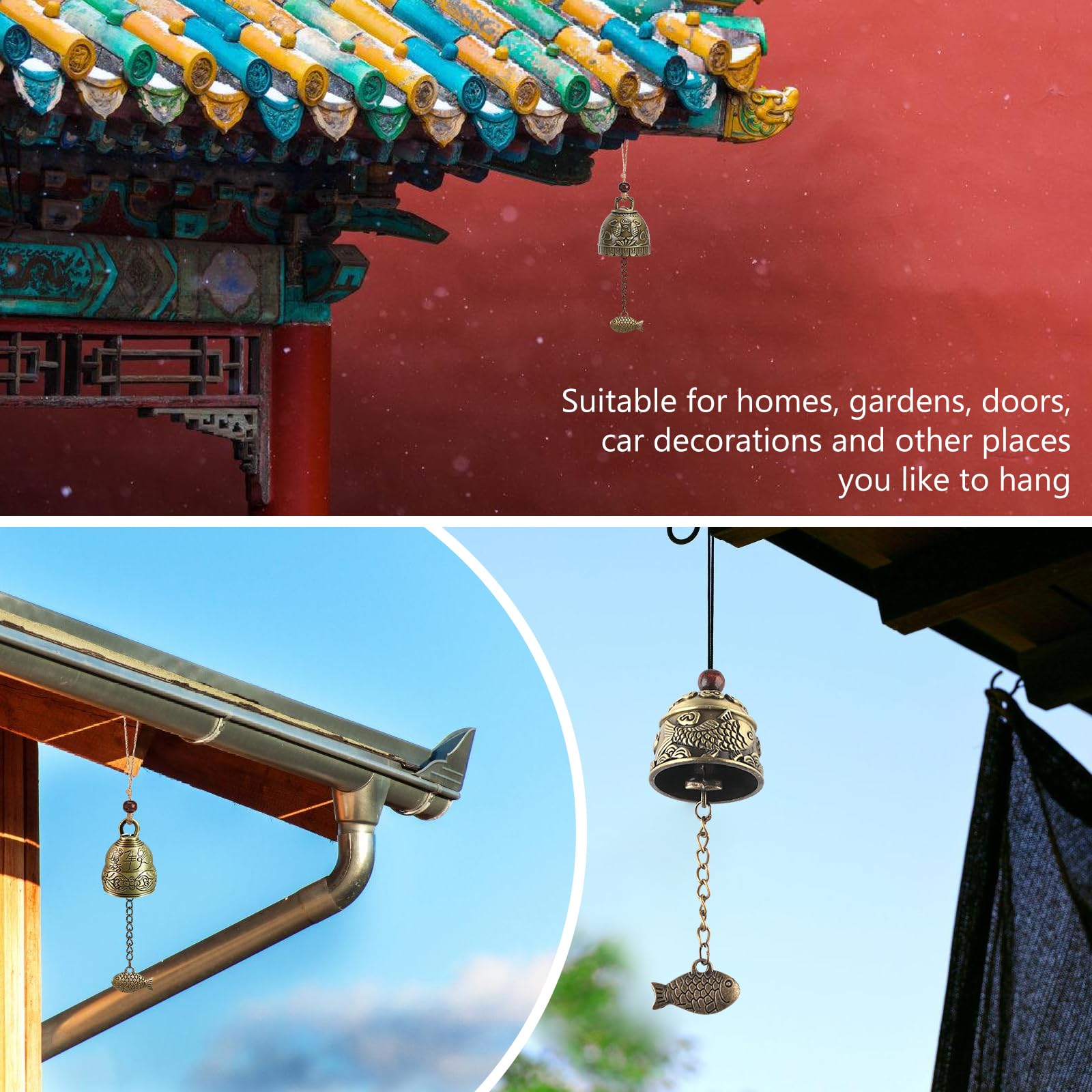Campane Feng Shui, 6 Pezzi di Campane Feng Shui, Campanula Feng Shui, Campanella di Benedizione, Campanile per Appendere Fortuna e Benedizione nel Giardino di Casa