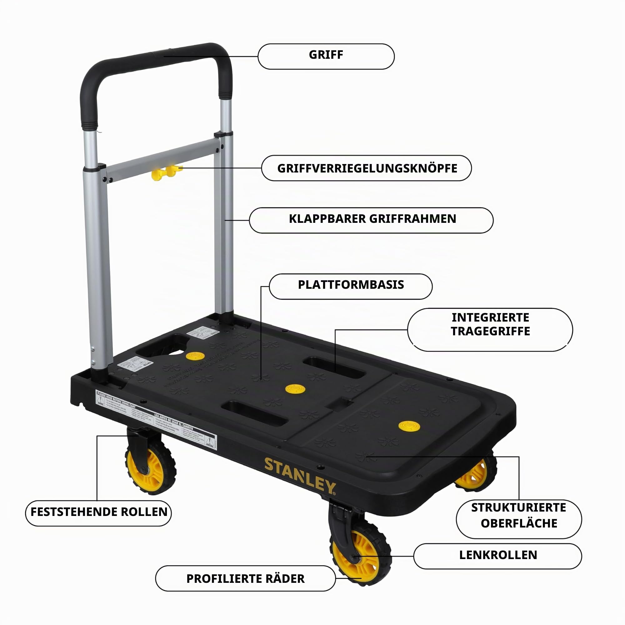 Stanley SXWTD-PC517 Plattformwagen, Schwarz, 68x41x92
