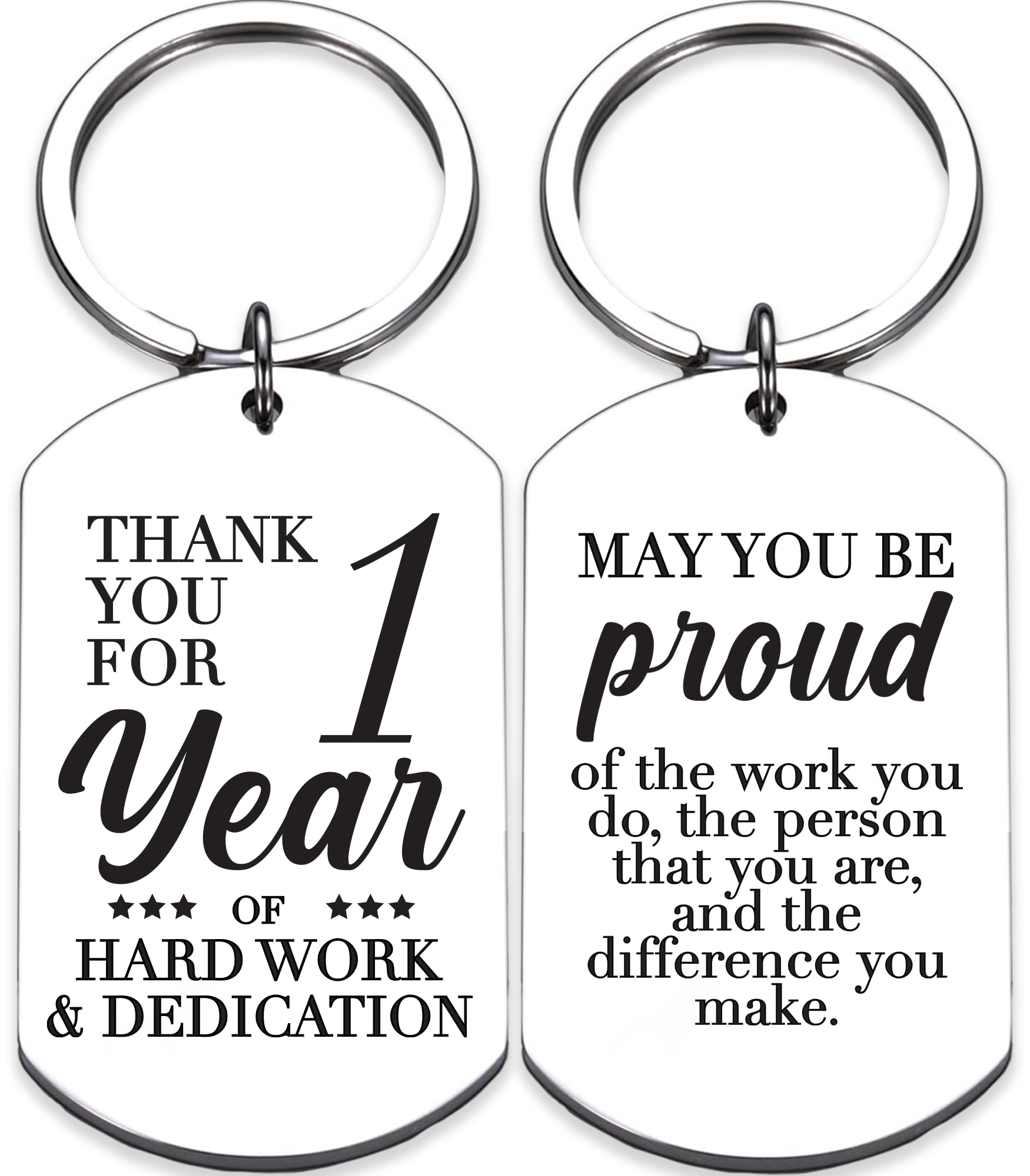 Rosa VilaWork Anniversary Keychain, Employee Gift for Work Anniversary, Coworker, 1-Year, 5-Year, 10-Year, 20-Year