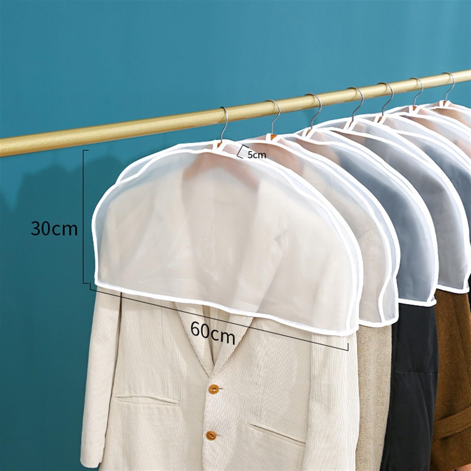 Bolsas para Ropa, 10 Unidades, Fundas para Colgar Ropa, Fundas Transparentes De Peva para Abrigos, Fundas para Trajes, Fundas para Ropa.