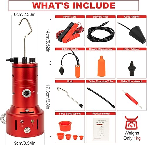Miniatura 6 de Detector de fugas de máquina de humo automotriz, bomba de aire integrada, probador de fugas de máquina de humo Evap para detección de fugas al