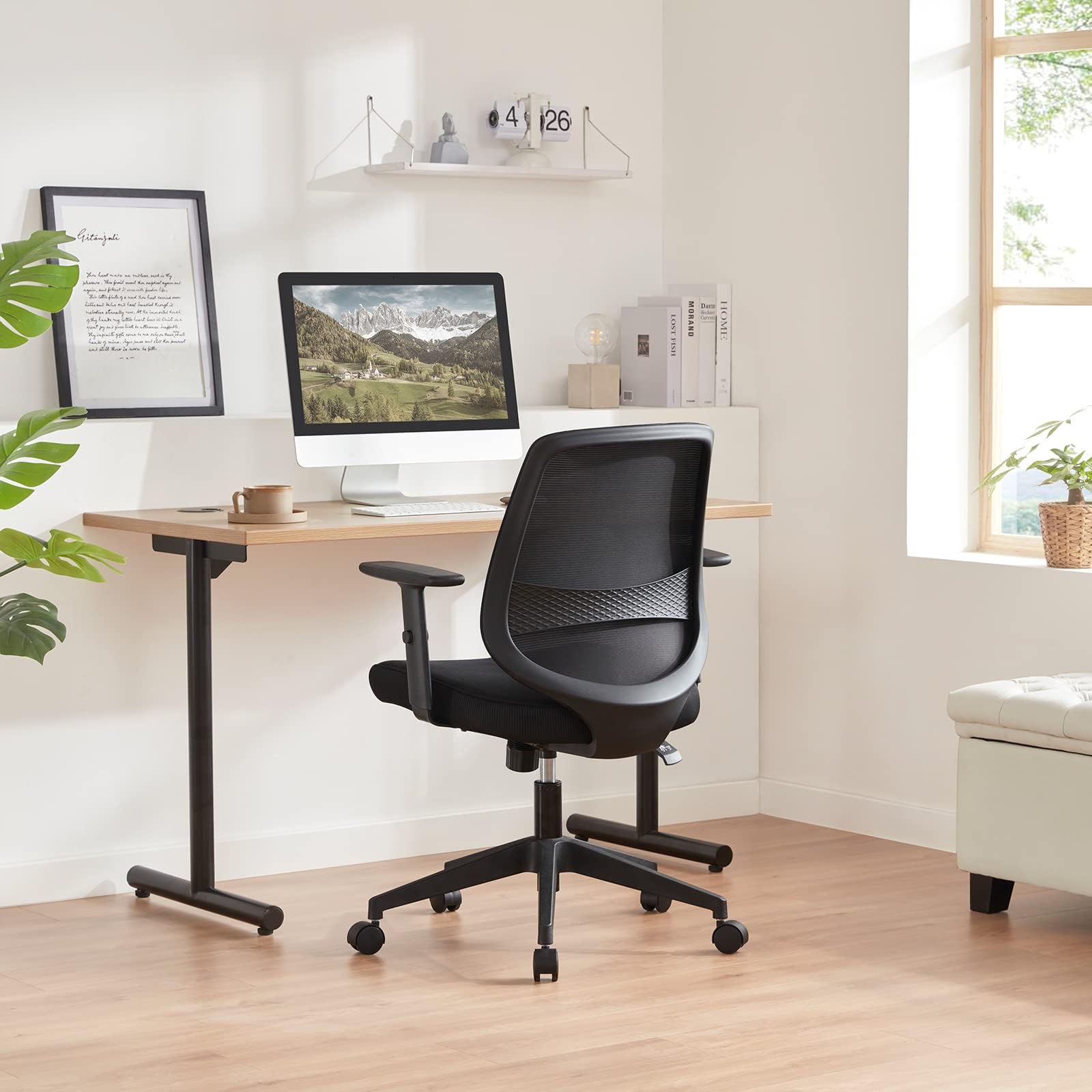 ML-Design Sedia da Ufficio Ergonomica Nera con Poggiatesta Supporto