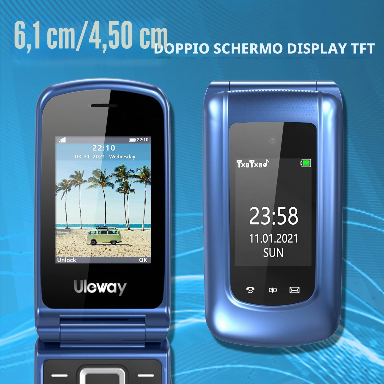 Telefono Cellulare per Anziani, Flip Telefoni Cellulari con Tasti Grandi