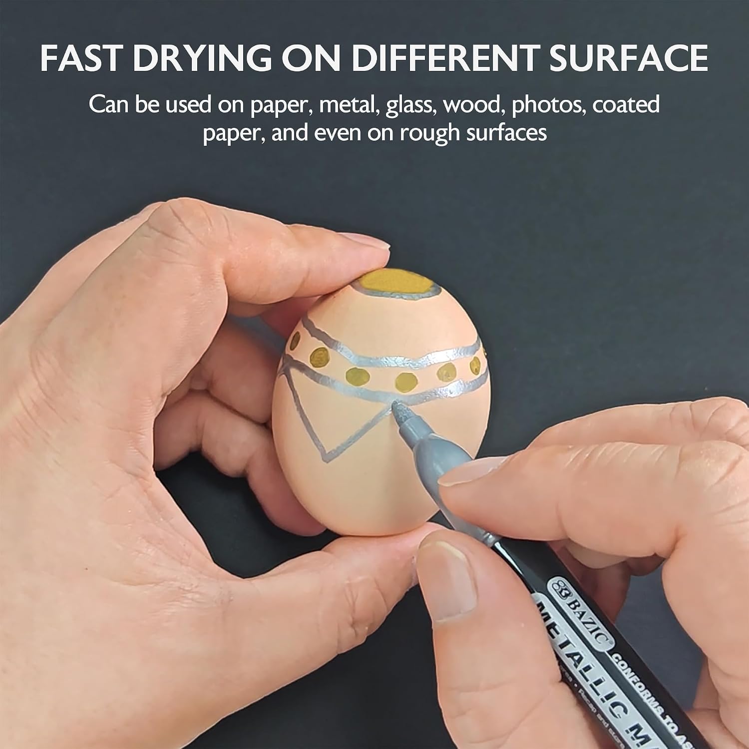 BAZIC PRODUCTS Metallic Permanent Markers, Fine Point, Cs/144