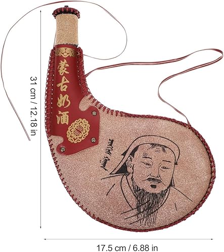 Miniatura 3 de BESTonZON Bolsa de bota, bolsa de comedor para vino y agua, bolsa de piel de vino con correa para viajes, camping, senderismo, viaje, botella de