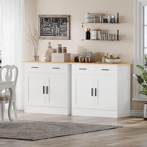 Miniatura 6 de Buffet Cabinet with Storage - Buffets & Sideboards Kitchen Storage Cabinet, Wood Console Table Coffee Bar Accent Cabinets for Living Room Dining