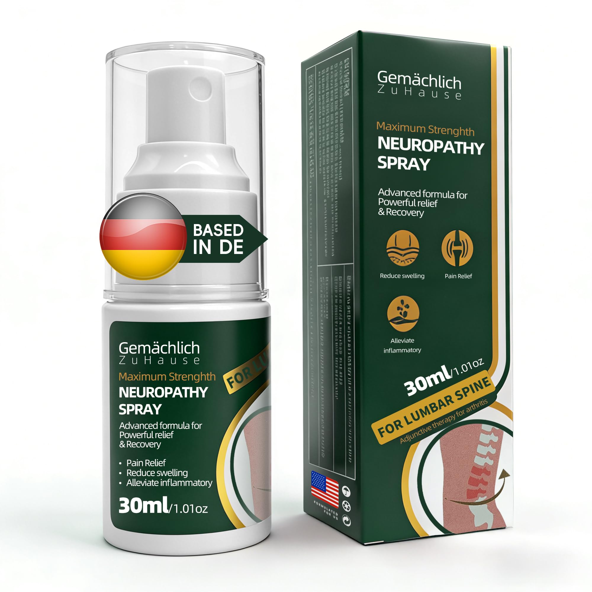 NDC Listed Lumbar Pain Relief Arnica Spray - Maximum Strength Arnica for Sciatica and Lower Back Stiffness - Instant Warming Action for Disc Symptoms - Non Greasy Mess Free Mist30 mL — Amazon image 8