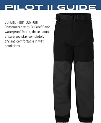 FROGG TOGGS Men's Pilot II Guide Waterproof Breathable Rain Pant | Ample storage for outdoor essentials, zip-to-knee side zips for easy on, elastic waist, zippered pockets