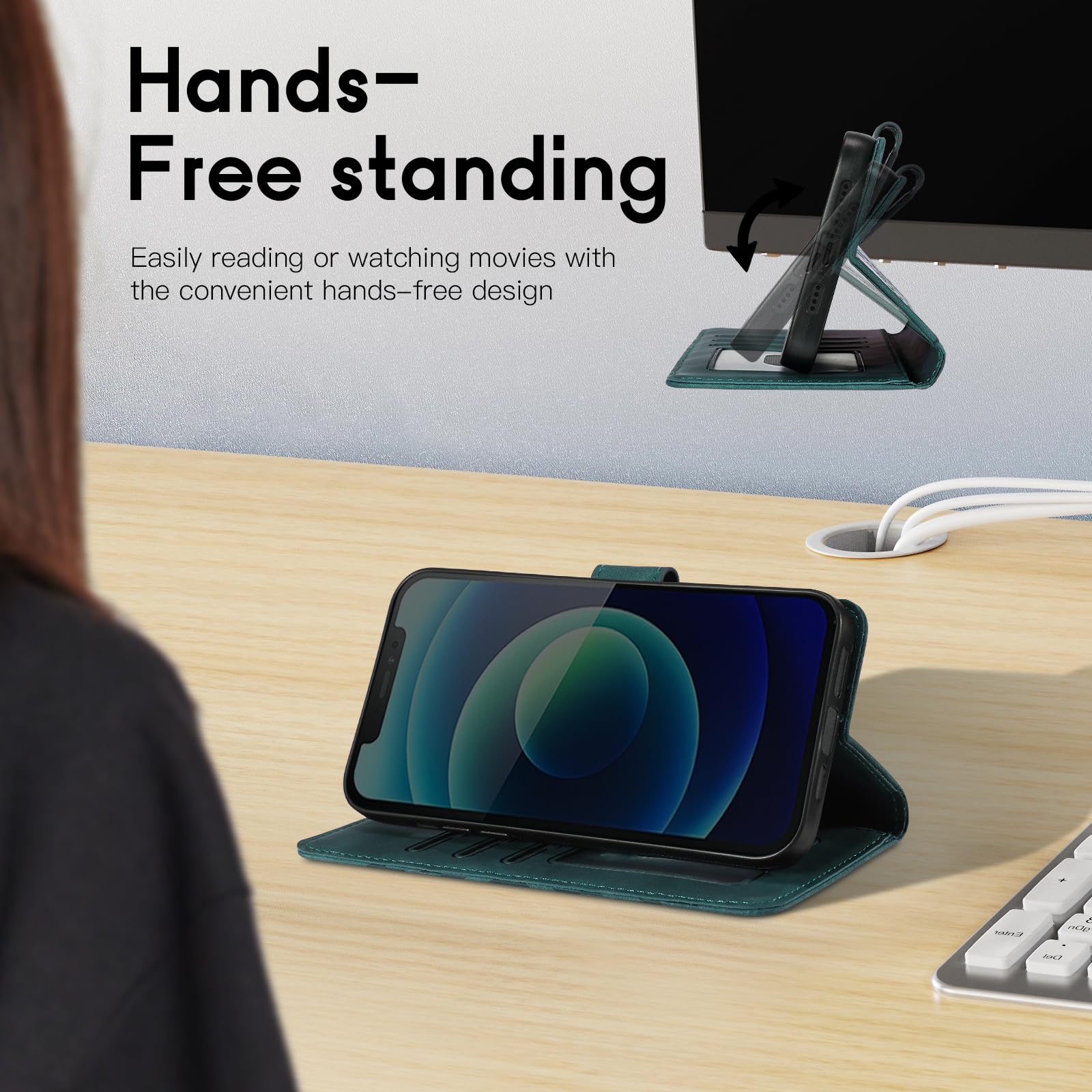 Etui na Telefon do Samsung Galaxy A25 5G 6.5 z Funkcją Stojaka, Wszechstronny Materiał Ochronny PU, Etui Odporne na Zarysowania i Upadki Samsung Galaxy A25 /SM-A256, Zielone