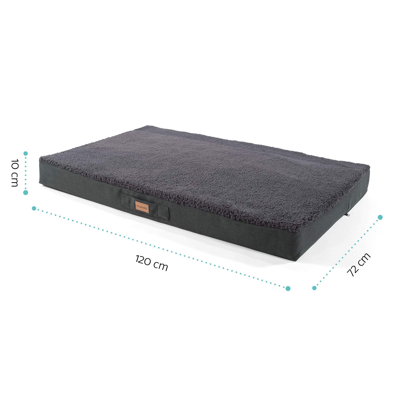 Balu - Cama para perros lavable, ortopédica y antideslizante, cojín para perros de peluche suave, beis, marrón oscuro, gris oscuro y gris, tallas S-XXL