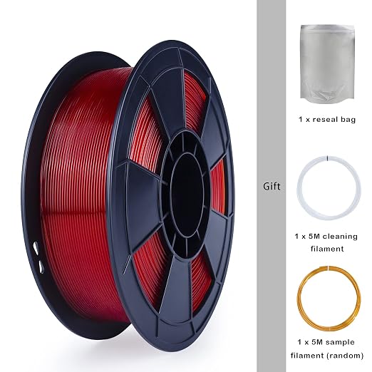 Filamento ZIRO PLA 1.75mm Rojo Transparente 1KG miniatura 4
