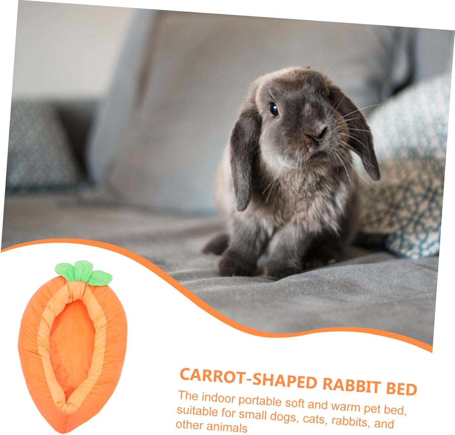Bunny Bed Carrot-Shaped Cozy Nest for Pets Comfortable Sleeping Bed for Guinea Pigs and Cats for Indoor Use
