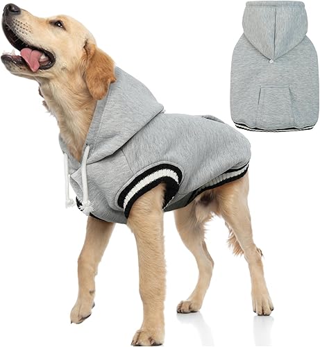 FUAMEY Sudadera con capucha para perro, suéteres de forro polar para perro, sudadera cálida para mascotas, ropa para perro con bolsillo, chaleco de