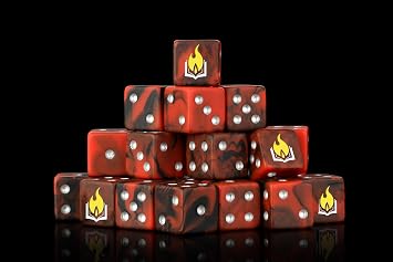 Baron of Dice Scorched Book Resin Dice - Set of 25 Square