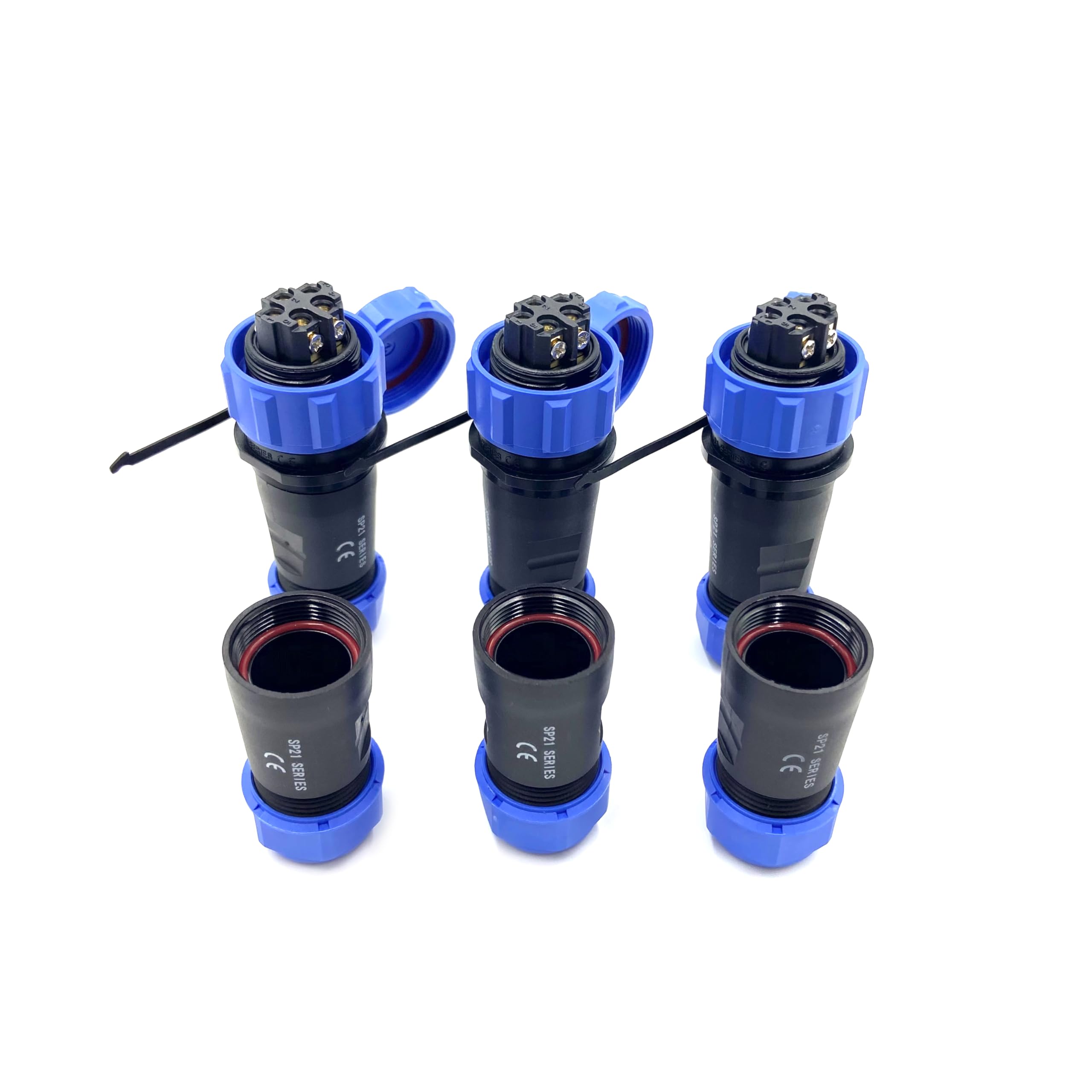 3 connettori per aeronautica SP21 5 poli, IP68 5 pin, spina aviazione senza saldatura, spina impermeabile per lampade esterne, 500 V 30 A (12 AWG cavo a vite crimpatura)