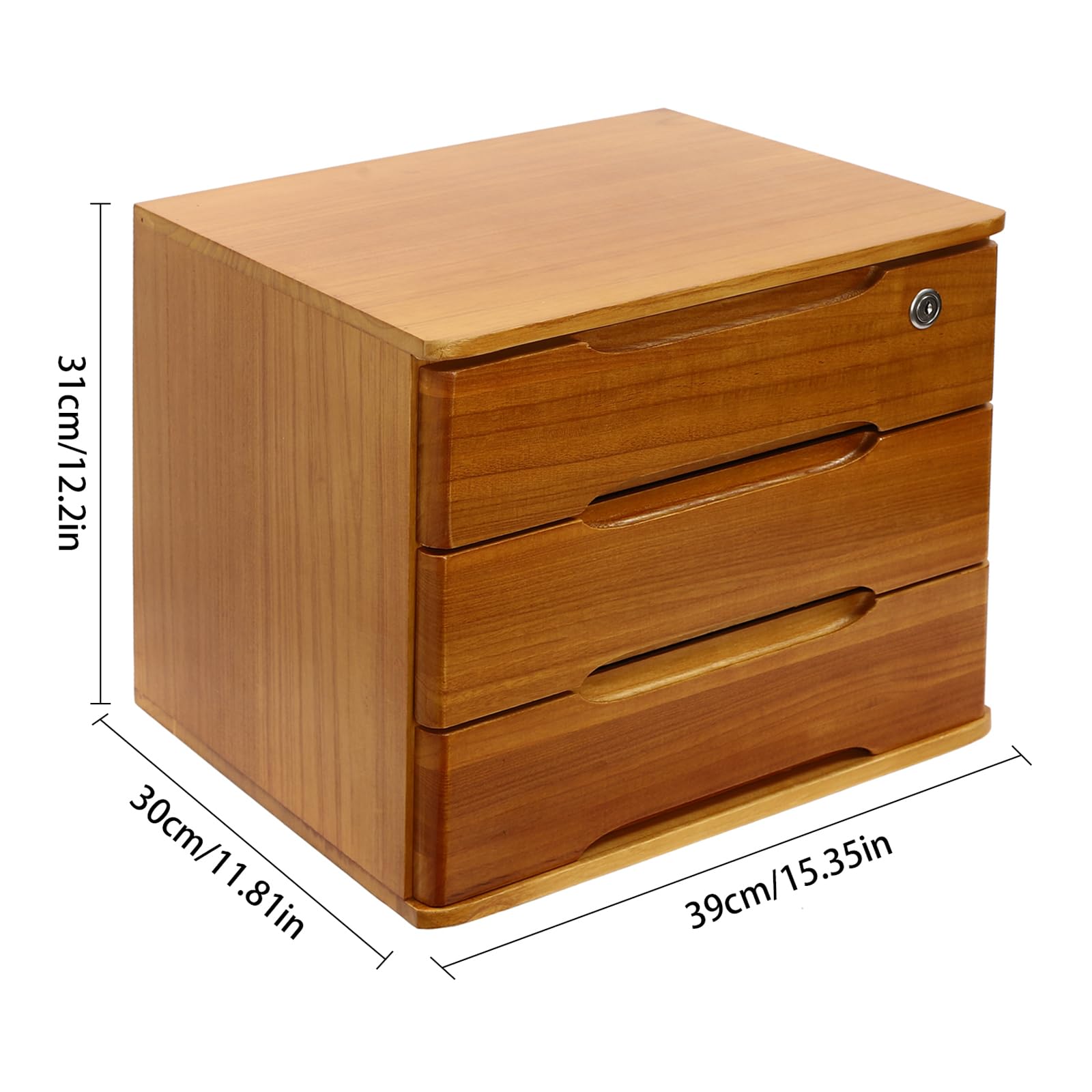 Organizer per letteratura in legno con cassetti, armadietto da scrivania per articoli per la casa, organizer per cassetti a 3 livelli per ufficio, scuola o uso domestico