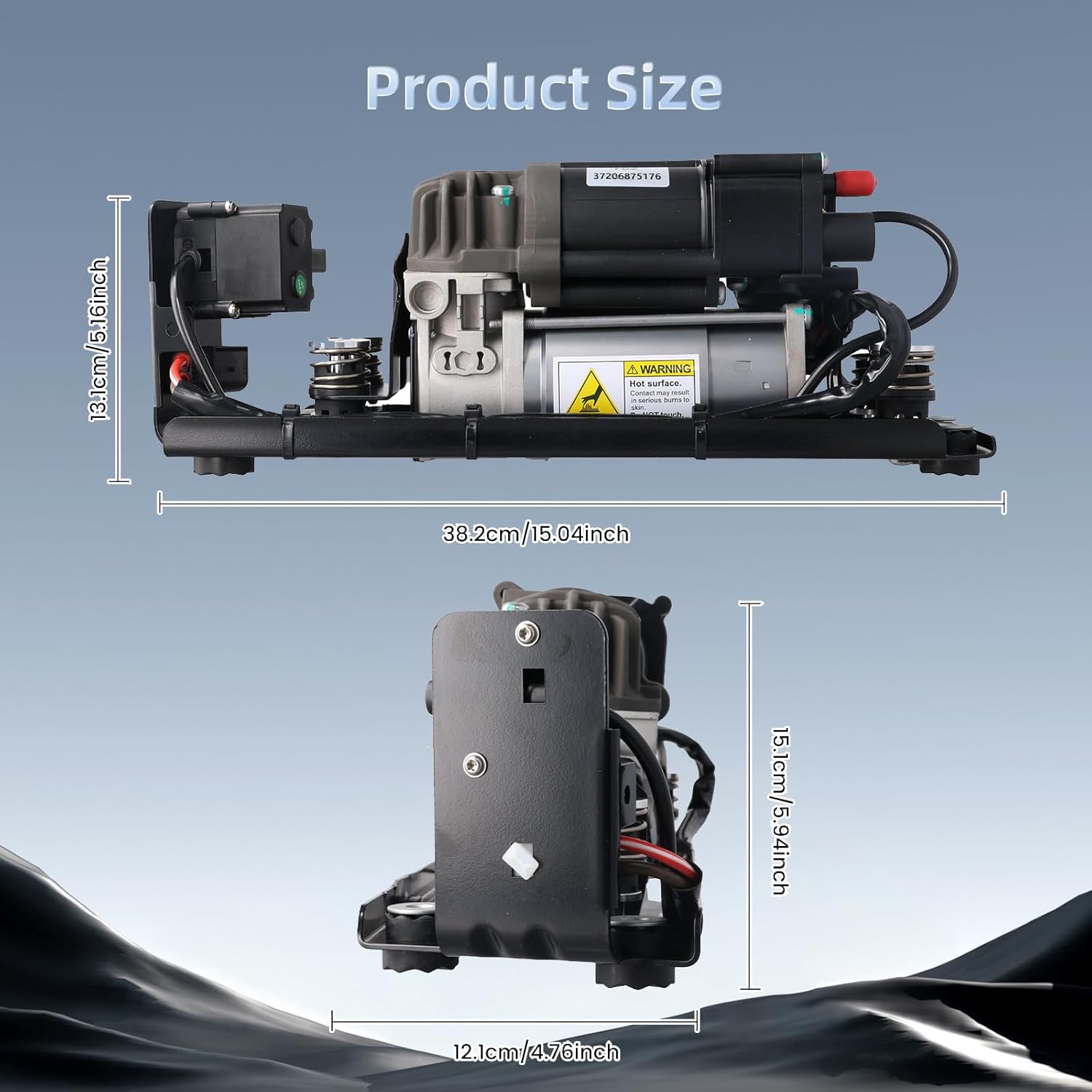 Air Suspension Compressor with Valve Block - Fits BMW 5 & 7 Series F01 F02 F11 (535i, 550i, 740i, 740Li, 750i, 750Li, 760Li) - Replaces OE# 37206864215, 37206784137, 37206789165