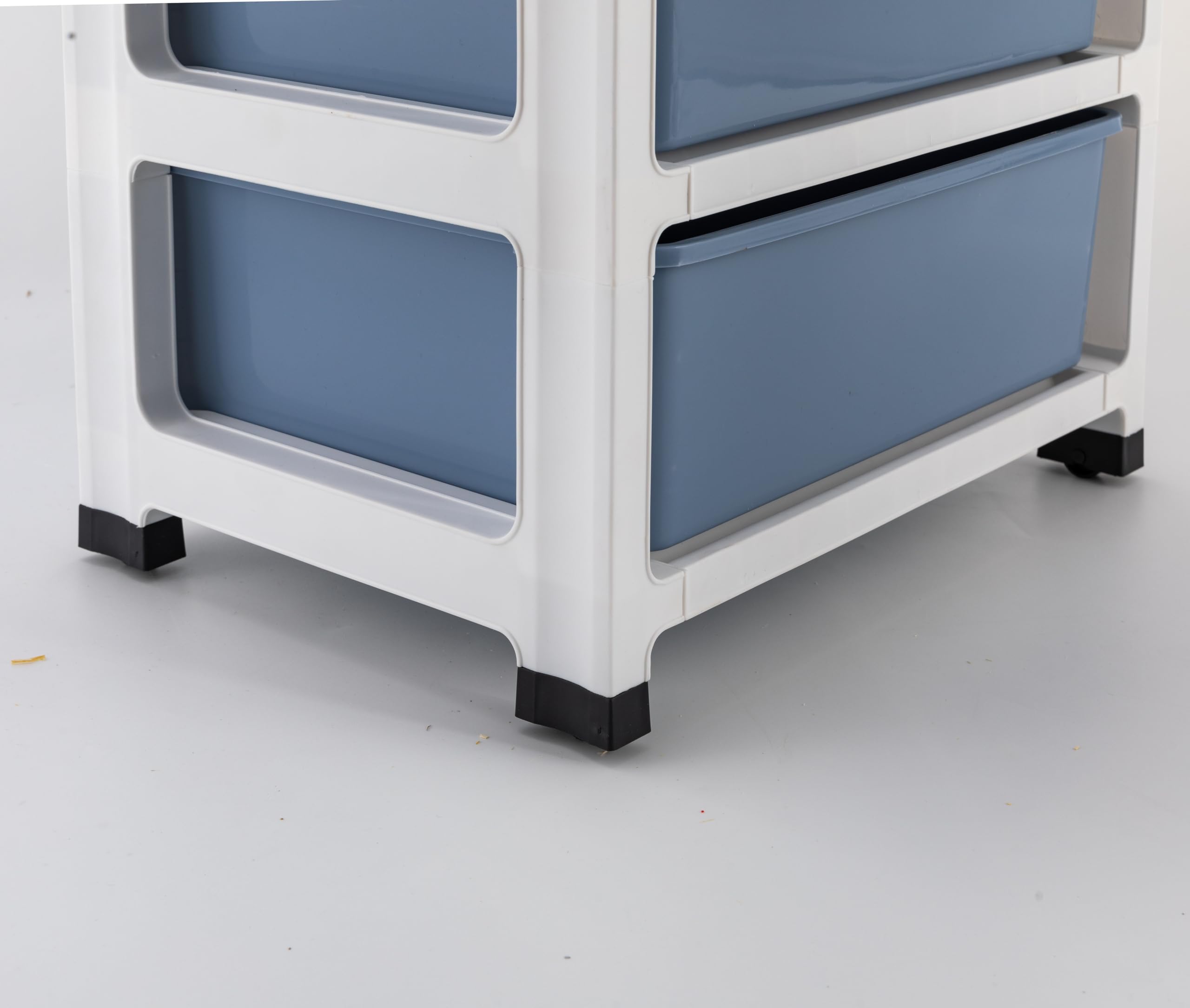Cassettiera Organizzatrice con 6 Cassetti e Rotelle, Scatola Plastica PP 35x26x83.5cm, Colore Blu e Bianco, Mobile con Scomparti per Archiviazione Documenti e Oggetti