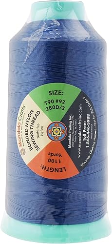 Miniatura 161 de Mandala Crafts Hilos de coser resistentes de nailon consolidado, hilo para tejer jeans de cuero, hilos de tapicería marina al aire libre, Beige