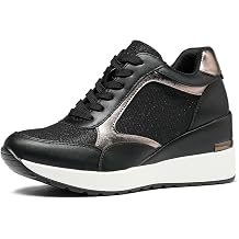 Wedge Sneakers for Women Non-Slip Womens Fashion Sneakers Casual Glitter Mesh Walking Shoes Lightweight Platform Work Shoes