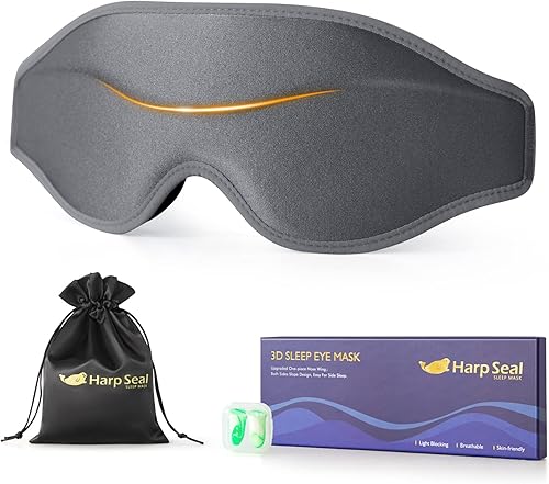 Miniatura 7 de HARPSEAL Máscara de ojos para dormir suave funda de viaje para hombres que duermen cómoda máscara de dormir para mujeres negro