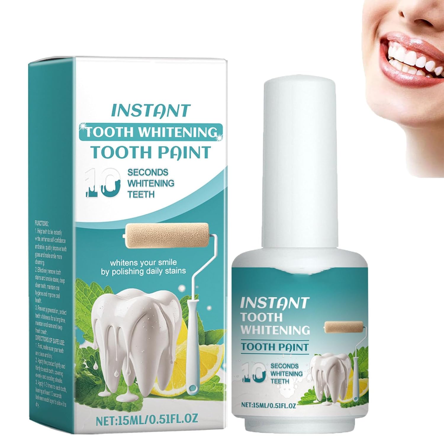 Instant Teeth Whitening Paint Instant White Paint for Teeth Instant Teeth Whitening Polish Tooth Polish Uptight White Teeth