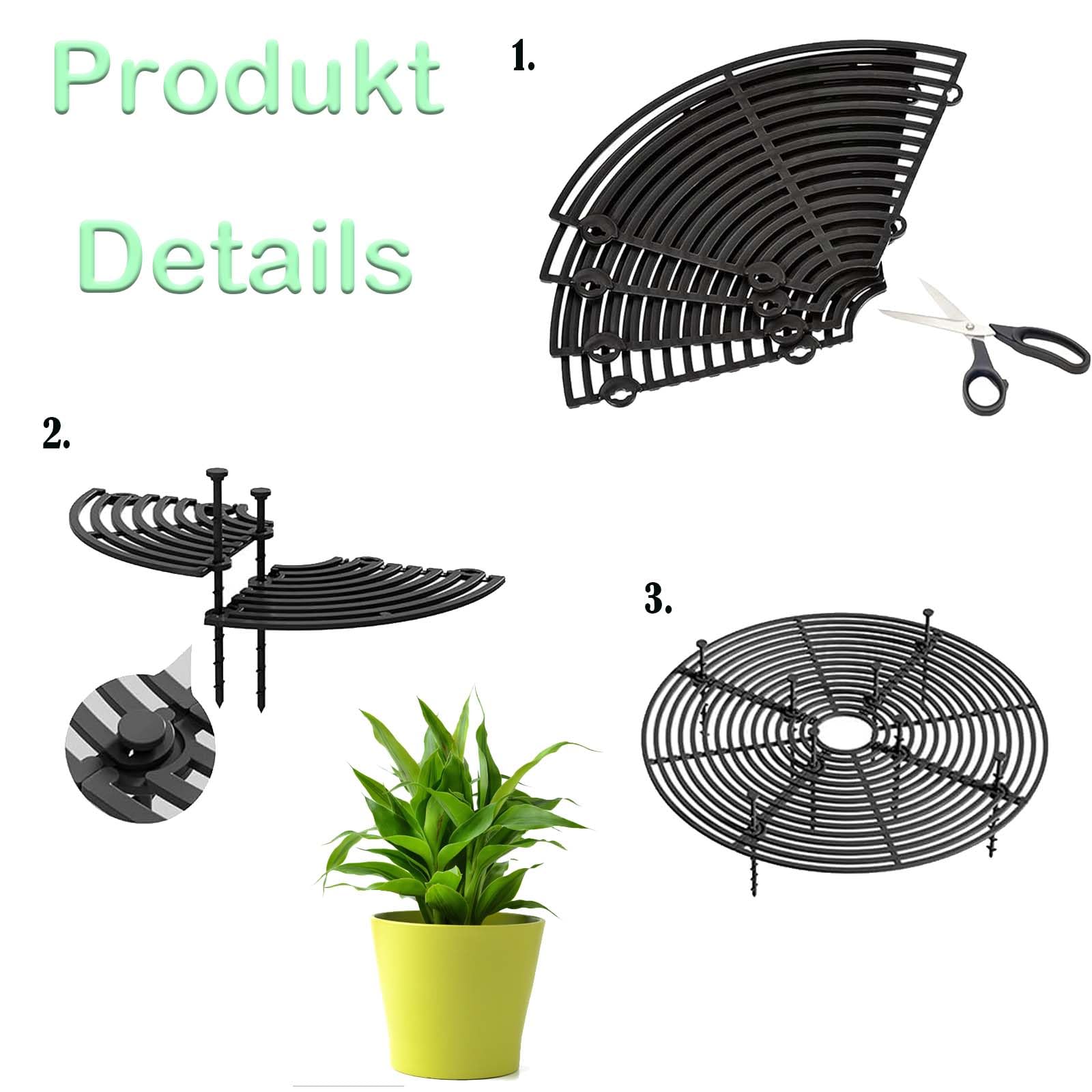 Lot de 2 protections pour plantes : pots de fleurs couvercle 30 cm, noir, pour l'intérieur et l'extérieur, protection de pot de fleurs chats