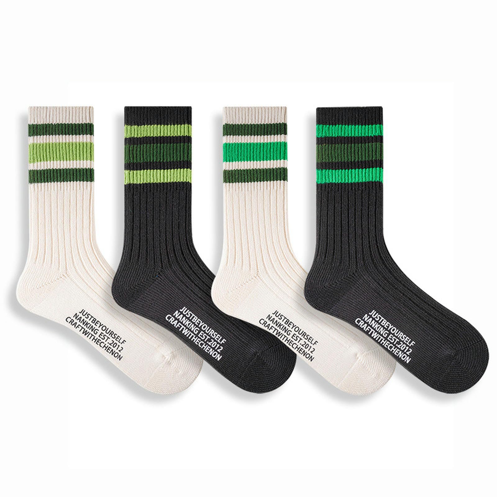 5 Paar – Herren Herbst und Winter gekämmte Baumwolle Socken Retro Paar Sport Skateboard Socken