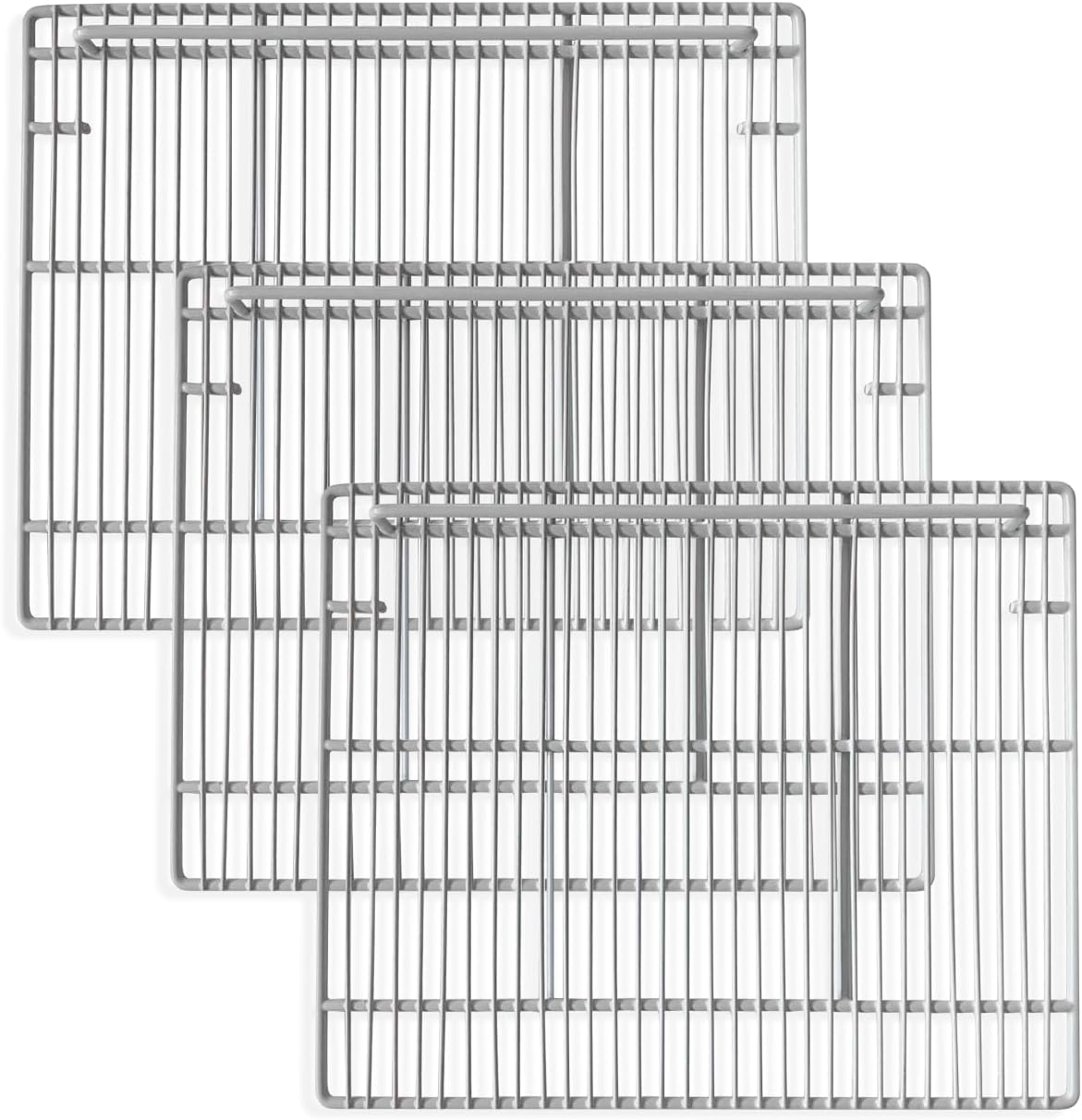 DeepTide Commercial Sandwich&Salad Prep Table Freezer and Refrigerator Shelves, Durable and Resistant to Corrosion, Easy Snap-On Design, Adjustable Steel Shelving, 3 Pack