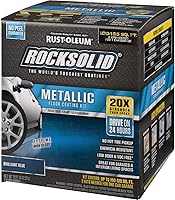 Vista 12 de Kit de piso para cochera de aspecto metálico de bala de plata Rust-Oleum RockSolid., 0, Paquete de 1, Gris metálico