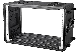Diandian 6U Rack Case Shallow 12" Rackmount Flight Case with Microphone Compartments