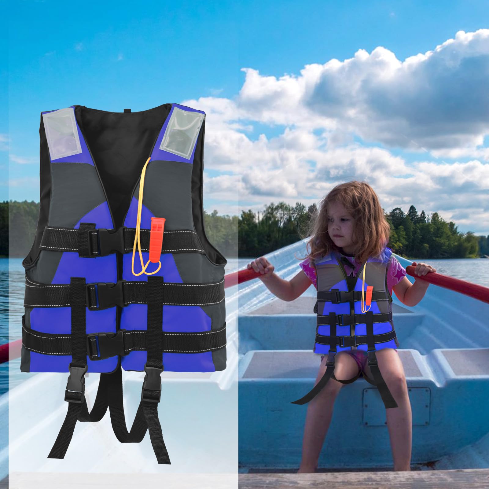 Gilet de Natation pour Enfants, Aide à la flottaison, Kid Vest Maillot de Bain avec flottation Sangle de sécurité réglable - Idéal pour garçons et Filles