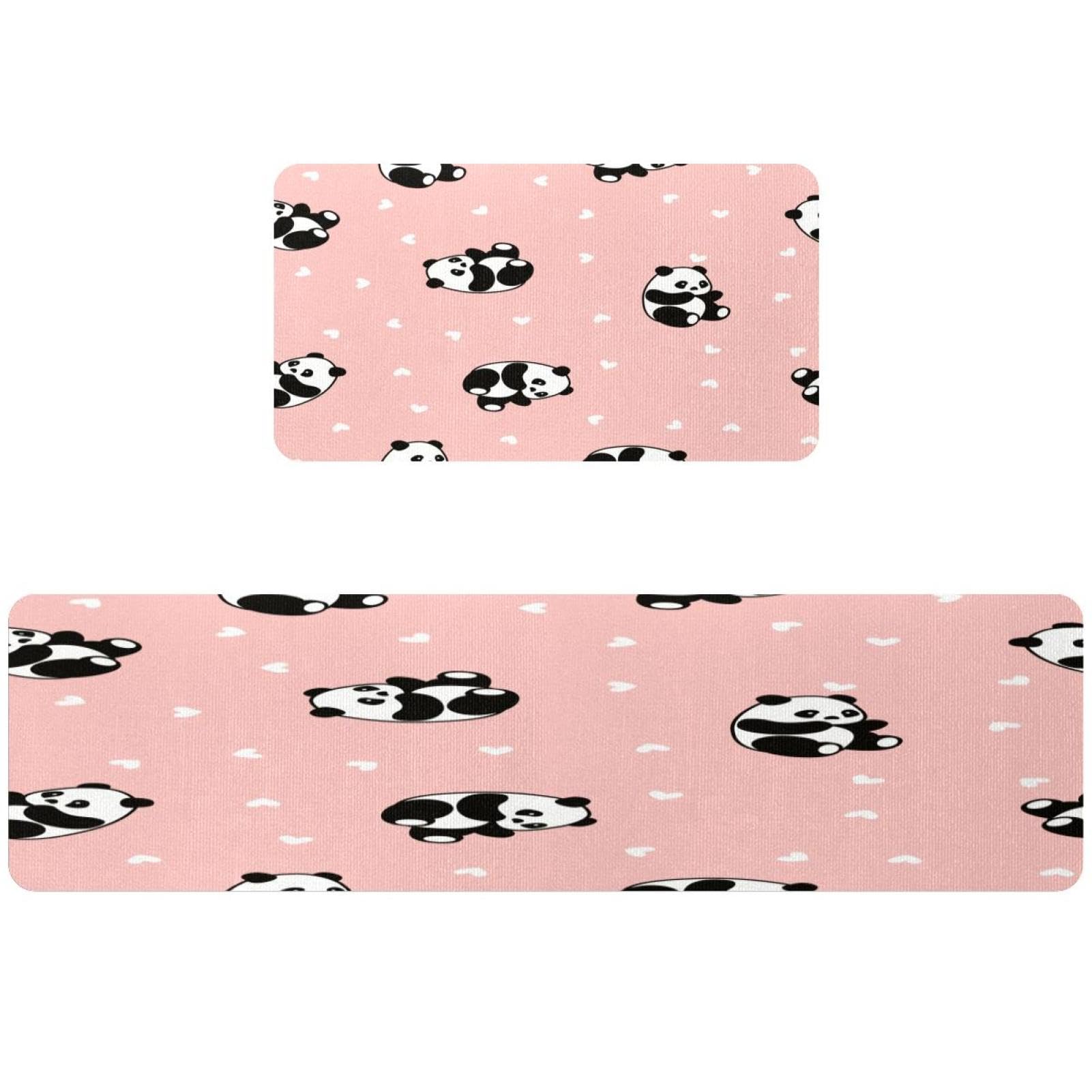 Alfombra cocina antideslizante lavable juego tapetes absorbentes pasillo oso panda