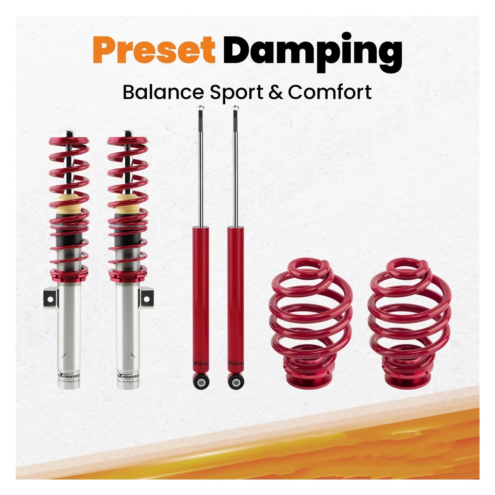 Amortisseur Susp Pour BMW Série 3 E46 M3 RWD 1999-2002 2003 2004 2005 Ressort Avant Arrière Combinés Filetés Jambes Suspension Abaissement