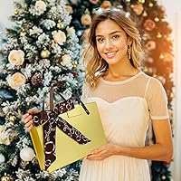 Vista 2 de Joyscoop Caja de Regalo Dorada - Paquete de 5 Cajas de Regalo de 11 x 7.6 x 3.5 Pulgadas con Tapas, Cajas de Regalo para Regalos, Propuesta de Dama