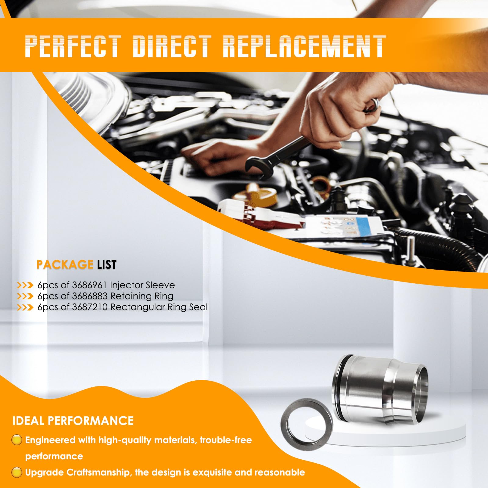 Amazon.com: PANGOLIN 3686961 Fuel Injector Sleeve Kit Cup Tube  