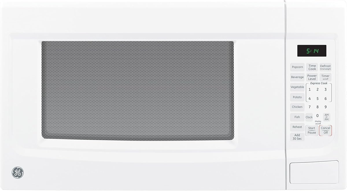 GE GCST14S1WWW Microwave Oven,1,100-watt 7 Auto Cooking Settings, Child-Lock Technology, Kitchen Essentials for The Countertop, Dorm Room or Apartment, 1.4 Cu. Ft, White : Everything Else