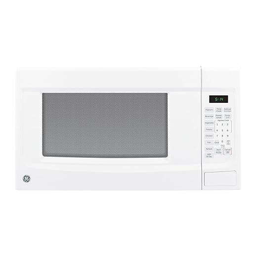 GE GCST14S1WWW Microwave Oven,1,100-watt 7 Auto Cooking Settings, Child-Lock Technology, Kitchen Essentials for The Countertop, Dorm Room or Apartment, 1.4 Cu. Ft, White
