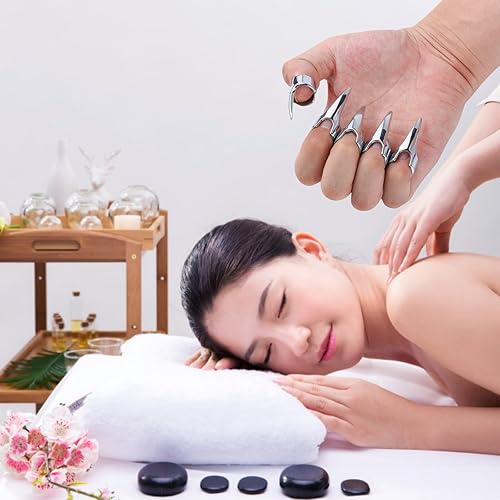 Miniatura 2 de 5 Uds. Cubiertas de uñas para rascar, fondling masaje, rejilla, herramientas para la espalda, para parejas, tocar, Cosplay, acero inoxidable, uñas